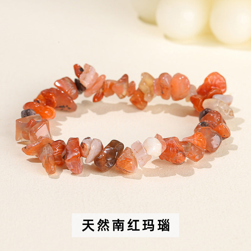 Wholesale natural crystal agate colorful gravel elastic bracelet